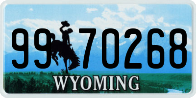 WY license plate 9970268
