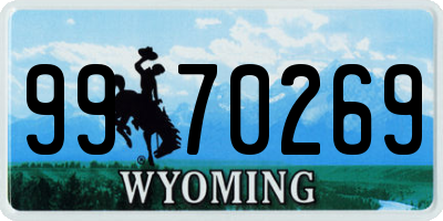 WY license plate 9970269
