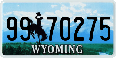 WY license plate 9970275