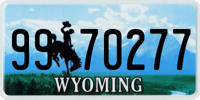 WY license plate 9970277