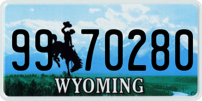 WY license plate 9970280