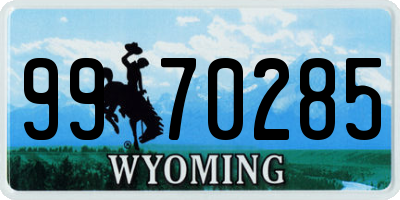 WY license plate 9970285