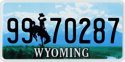 WY license plate 9970287