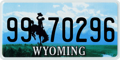 WY license plate 9970296