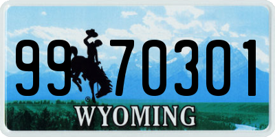 WY license plate 9970301