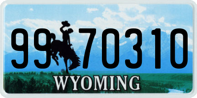 WY license plate 9970310