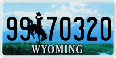 WY license plate 9970320