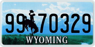 WY license plate 9970329