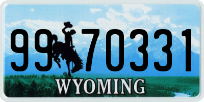WY license plate 9970331