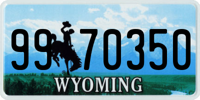 WY license plate 9970350