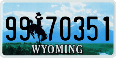 WY license plate 9970351