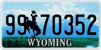 WY license plate 9970352