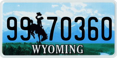 WY license plate 9970360