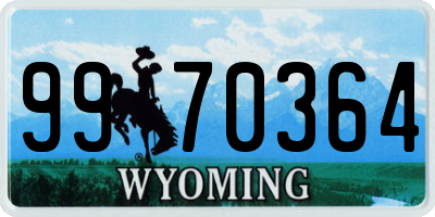 WY license plate 9970364