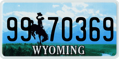 WY license plate 9970369
