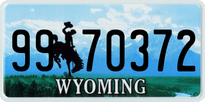 WY license plate 9970372