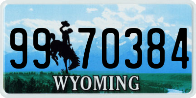 WY license plate 9970384