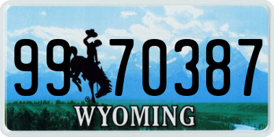 WY license plate 9970387