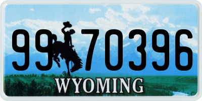 WY license plate 9970396