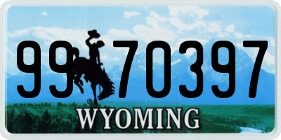 WY license plate 9970397