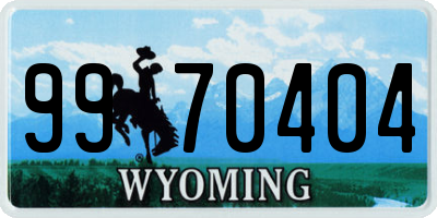 WY license plate 9970404