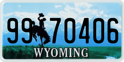 WY license plate 9970406