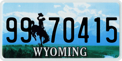 WY license plate 9970415