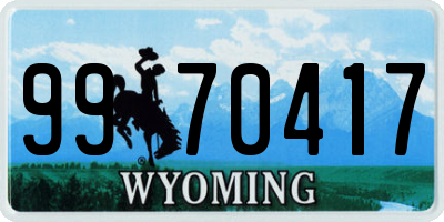 WY license plate 9970417