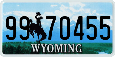 WY license plate 9970455