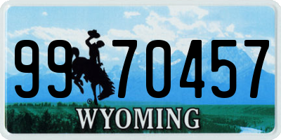 WY license plate 9970457