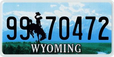 WY license plate 9970472