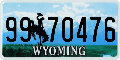 WY license plate 9970476
