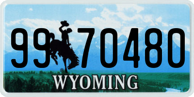 WY license plate 9970480