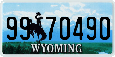 WY license plate 9970490