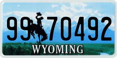 WY license plate 9970492