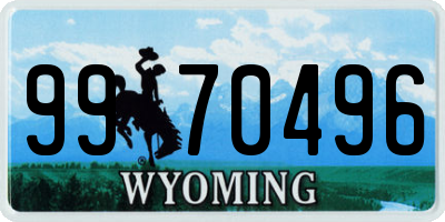 WY license plate 9970496
