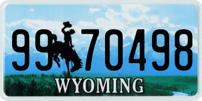 WY license plate 9970498