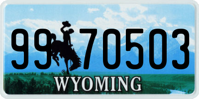 WY license plate 9970503