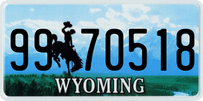 WY license plate 9970518