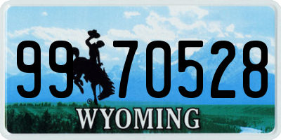 WY license plate 9970528