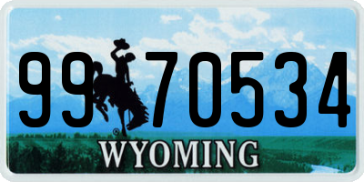 WY license plate 9970534