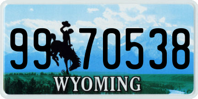 WY license plate 9970538
