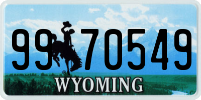 WY license plate 9970549