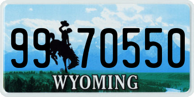 WY license plate 9970550