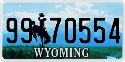 WY license plate 9970554