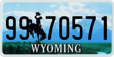 WY license plate 9970571