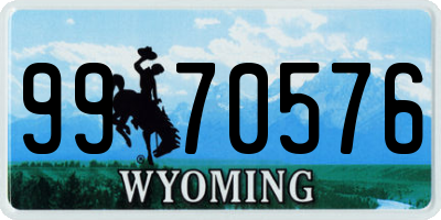 WY license plate 9970576