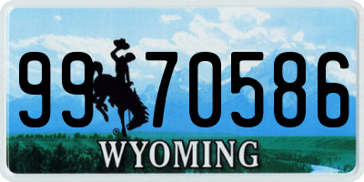 WY license plate 9970586