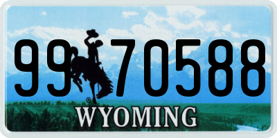 WY license plate 9970588