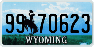 WY license plate 9970623